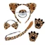 Flgo LeopardCustume Phụ Kiện Tai Băng Đô Nơ Mũi Đuôi Halloween Cosplay Đạo Cụ