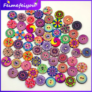 100 Chiếc Nhiều Màu Retro Họa Tiết Nút Gỗ Cho Handwork May Sổ Lưu Niệm Đồ Trang Trí Quần Áo Phụ Kiện Quà Tặng Thẻ Trang Trí