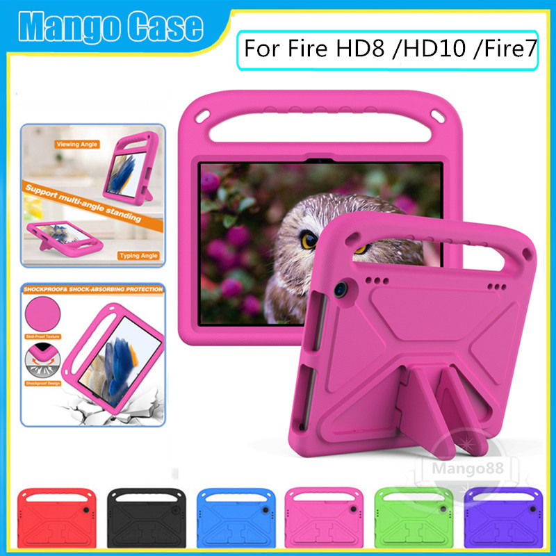 Ốp Lưng Cho Amazon Fire HD8 HD8 Plus 2022 2020 8.0inch 10th 12th Gen HD10 2023 13th Gen HD 10 2021 11th Gen Fire7 2022 7inch Trẻ Em An Toàn Trẻ Em Eva Chống Sốc Đứng Học Sinh Bao