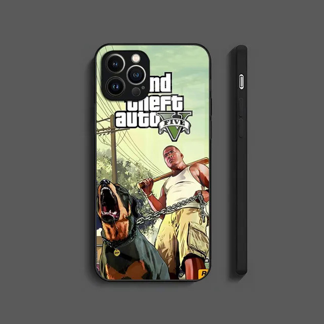 BK-1 rockstar gta 5 Ốp lưng Kính Cường Lực Cho iPhone 17,15 Pro Max 13 12 Mini 11 14 Plus X XR XS 8 7 Plus SE Ốp Lưng
