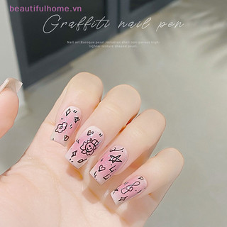 [Beautifulhome] Nail Art Graffiti Line Pen Gel Paing Bút vẽ dây chống nước Chi tiết Bút phác thảo Dụng cụ thiết kế móng tay [làm đẹp]