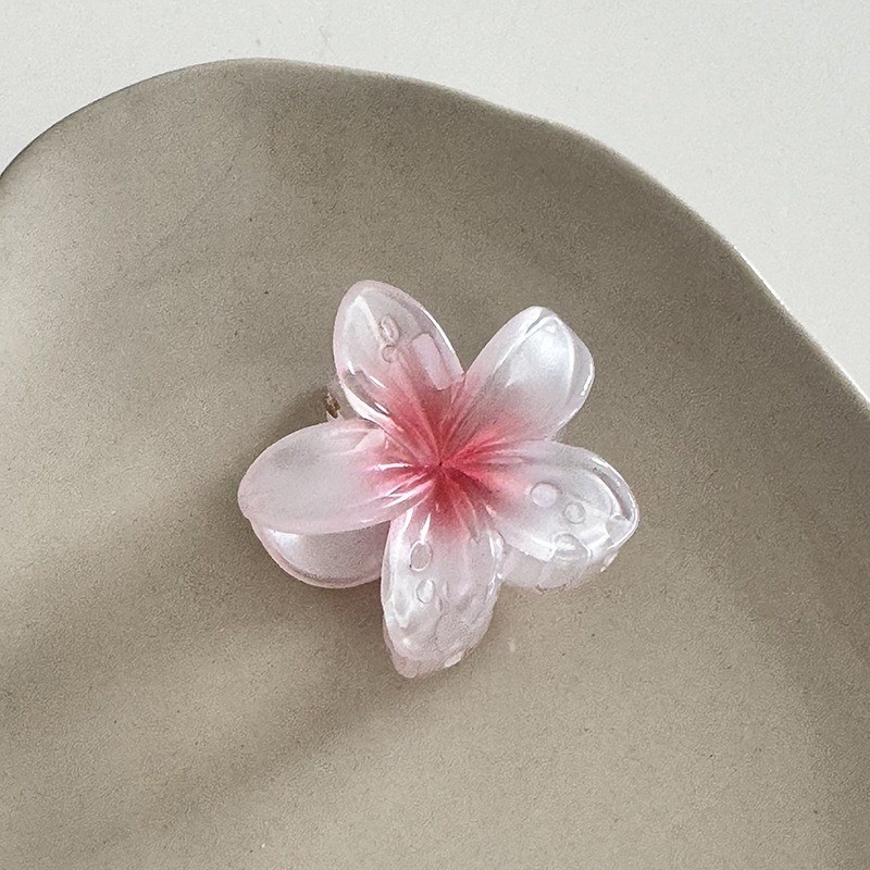 [Yunyuan] Yi Mengling Cùng Phong Cách Emi Jay Plumeria Kẹp Tóc Cho Nữ Ins Phong Cách Ngọc Trai Chất Liệu Gradient Hoa Kẹp Tóc 8cm