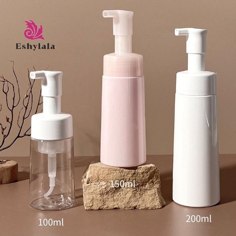 Chai tạo bọt 100 / 150 / 200ml Sữa rửa mặt di động Mousse Chai rỗng có thể đổ lại có nắp bụi Chai bơm xà phòng côn PET [MỚI]