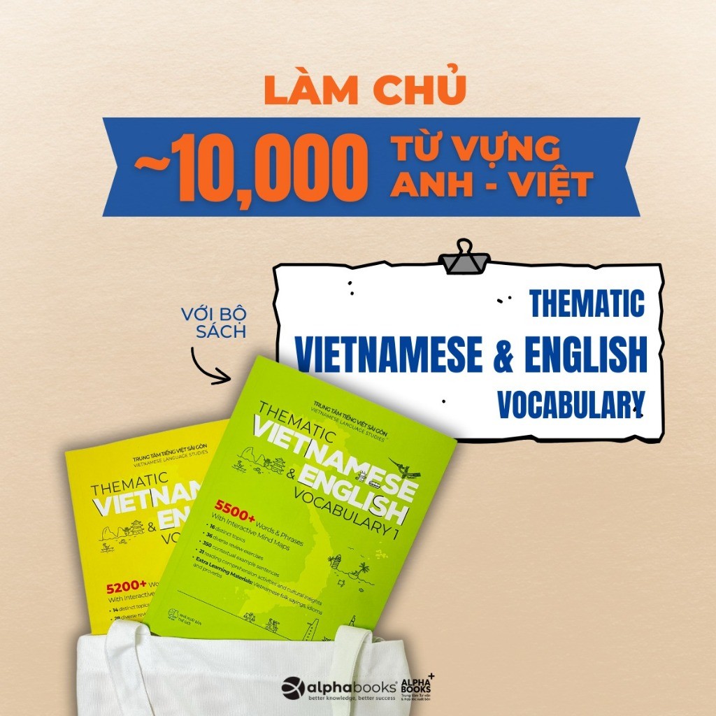 Bộ Sách Thematic Vietnamese & English Vocabulary 1+2 - Vietnamese Language Studies - Lẻ/Combo