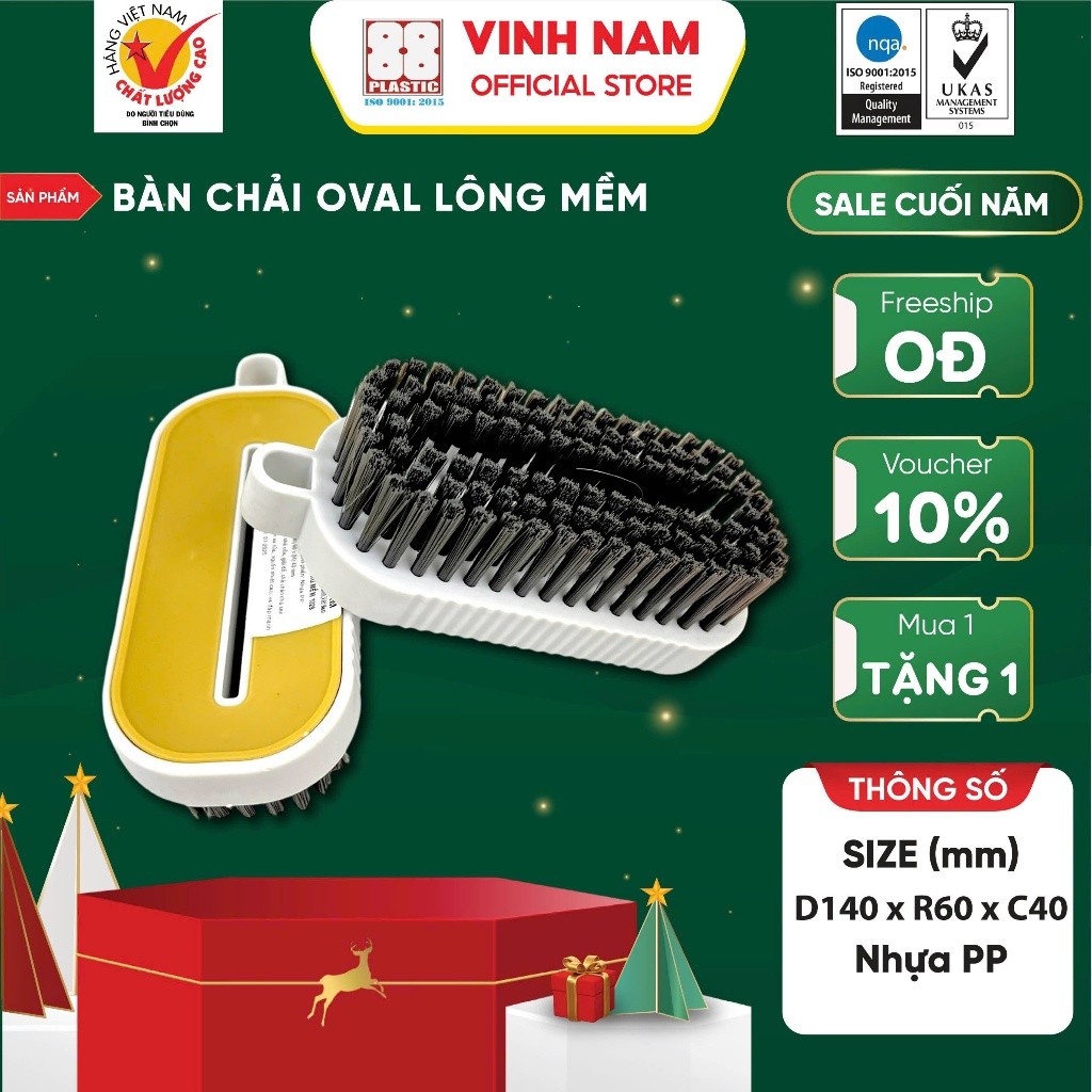 Bàn Chải Oval Lông Mềm Vinh Nam Plastic Thiết Kế Nhỏ Gọn Tiện Lợi Lông Mềm Giúp Cọ Rửa Mã 1028