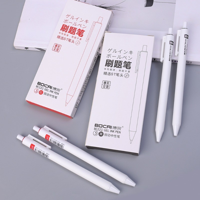 Bút bi mịn khô nhanh - Bút kiểm tra Nib ST 0,5mm - Bút Gel nạp mực đen / đỏ / xanh - Đồ dùng văn phòng phẩm văn phòng trường học - Bút viết chữ ký