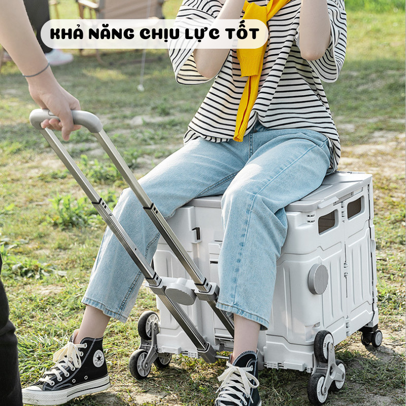 Xe Kéo Tay Enoda Home Gấp Gọn, Có Bánh Xe Chở Đồ Dã Ngoại, Chở Đồ Siêu Thị Tiện Lợi XE002