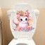 DARON Cat Toilet Sticke, Đề Can Dán Tường Mèo Đáng Yêu Chống Thấm Nước, Phim Hoạt Hình Vui Nhộn Tự Dính Phòng Tắm Bức Tranh Tường Phòng Tắm