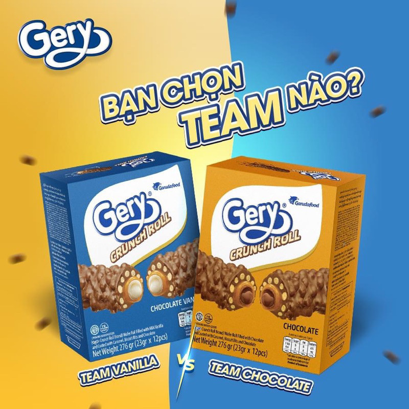 BÁNH CUỘN PHỦ SOCOLA GERY CRUNCH ROLL 276G (Hộp 12 cái x 23g ) | Shopee ...
