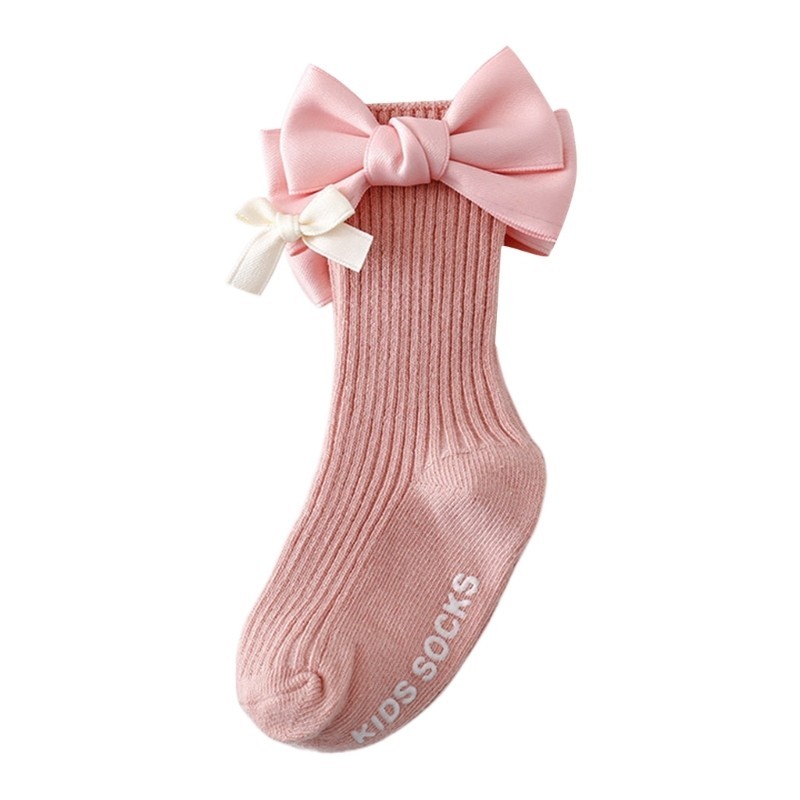 Infant Girl KneeHigh Socks Kids Ribbon Bowknot Socks Fashion Breathable Socks
