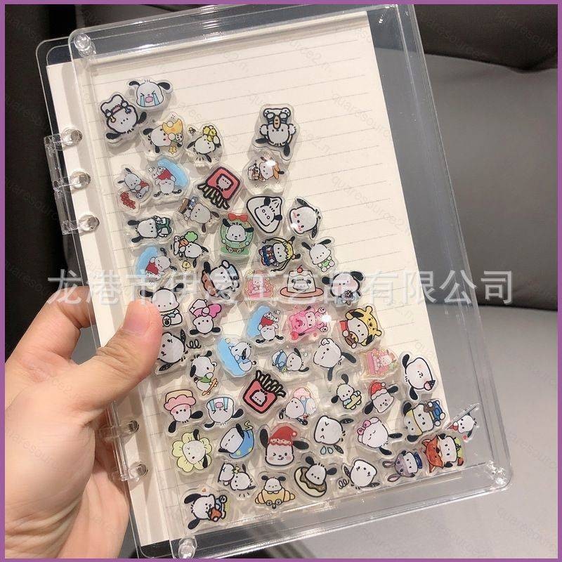 Sq2 Hot Sanrio POCHACCO Genshin Shin-chan Acrylic Trong Suốt Lắc A5 notebook A7 Lá Rời Sổ Tay DIY Tấm Acrylic
