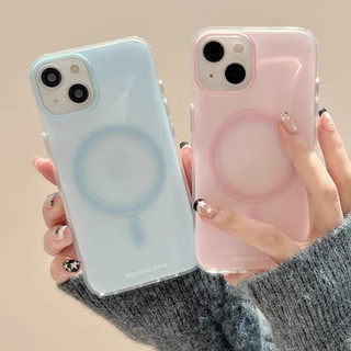 Ốp điện thoại từ tính màu Macaron cao cấp cho iPhone15 14 13 12 Pro Max Vỏ bảo vệ camera chống sốc chống rơi lưng cứng