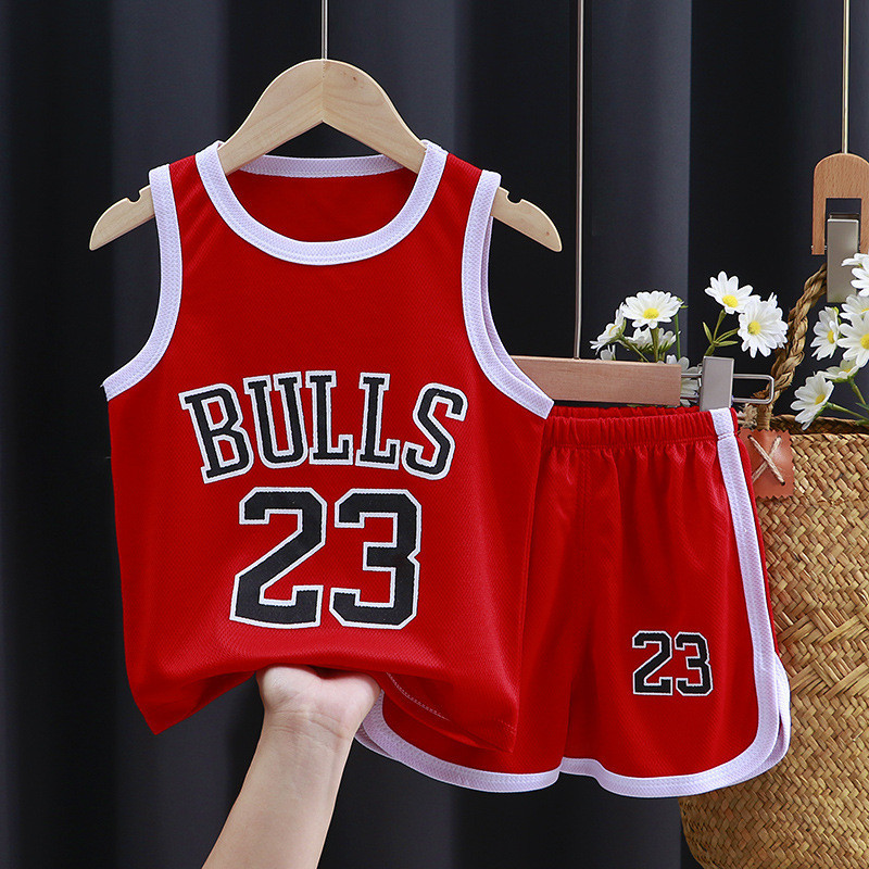 Mới Trẻ Em Jersey Phù Hợp Với 90-160 Kích Thước Bé Trai Tay Ngắn Phù Hợp Với Thể Thao Bóng Rổ Jersey Mùa Hè Áo Vest Quần Short B8DA
