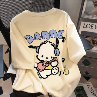 Áo thun nữ chất liệu cotton tay ngắn mùa hè dễ thương áo thun ngắn tay cặp đôi