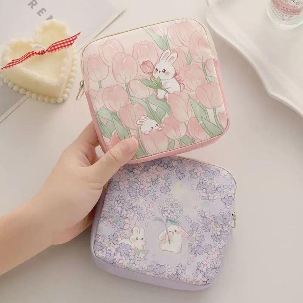 HOBBYIN Túi Đựng Mỹ Phẩm HOBBYIN, Cáp Dữ Liệu Đa Năng Tổ Chức Băng Vệ Sinh Túi, Túi Đựng Khăn Ăn Dung Tích Lớn Mini Túi Bảo Quản