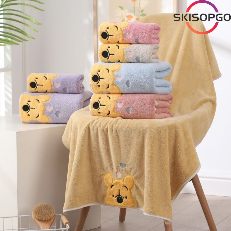【70x140CM】Khăn Tắm Cho Bé,Khăn Tắm Hoạt Hình Dễ Thương,Khăn tắm dày nhung san hô,Thấm Hút Không Đổ Lông