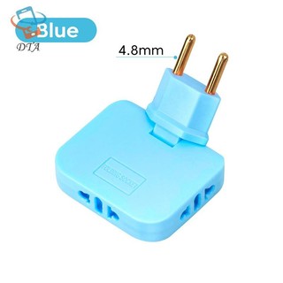 Ổ cắm xoay 180° Dta Bộ chuyển đổi phích cắm EU 3 trong 1, nối dài đa lỗ, du lịch, không dây, thiết kế mỏng