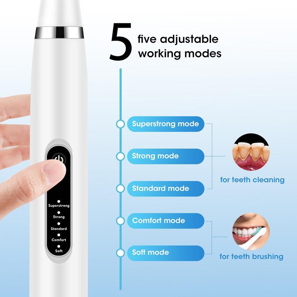 Máy làm sạch răng bằng điện Máy cạo răng không thấm nước Chăm sóc răng miệng Nha khoa Thìa cạo Tartar O9c2
