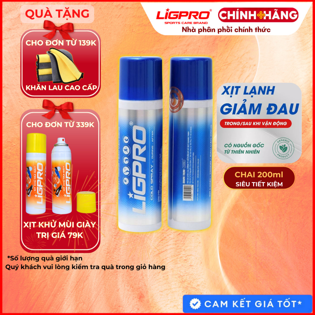 Xịt lạnh giảm đau LIGPRO 200mlGiảm đau chấn thương thể thao, Giảm giãn cơ hiệu quả thethaochinhhang
