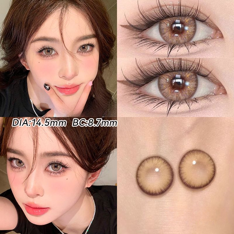 1 cặp (2 chiếc) Ống kính tiếp xúc Black Blue DIA:14.0mm/14.2mm/14.5mm Độ cận thị (0 ~ -6.00) Sử dụng: Ống kính 12 tháng 10