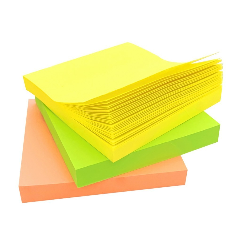 Tập 100 tờ giấy note ghi chú dày mịn Sticky Note, 76*76mm/76*50mm/76*100mm - FETA