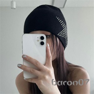 Phụ Nữ Mùa Đông Ấm Mũ Beanie Kim Cương Giả In Hình Ngôi Sao Thời Trang Trượt Băng Cắm Trại Đi Bộ Đường Dài Mũ