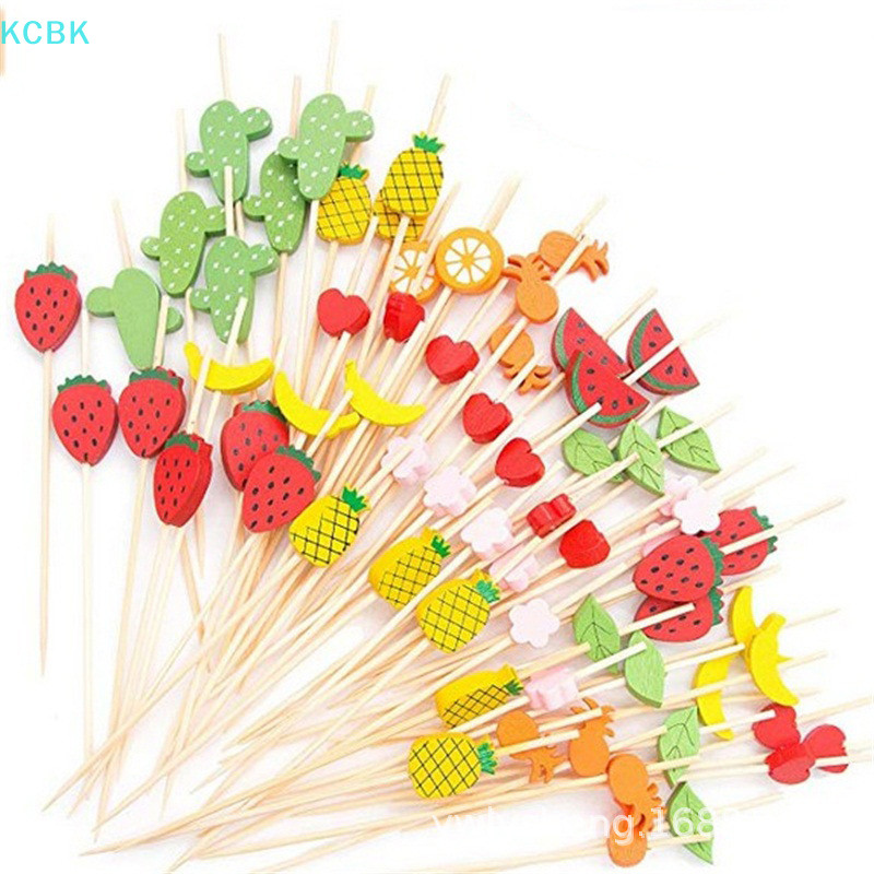 [Kc] 50 / 100 Cái Nĩa Trái Cây Dùng Một Lần Sáng Tạo Thanh Tre Đa Phong Cách Cho Món Tráng Miệng BBQ Sandwich Thức Ăn Nĩa Trang Trí Bàn Đồ Dùng [BK]