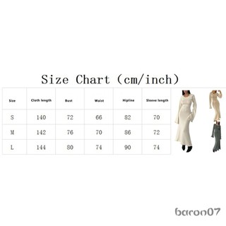 Nữ Dệt Kim Bodycon Đầm Dài Tay Thắt Lưng Cổ Tròn Màu Trơn Ruffle Viền Dài Đầm Đi Biển