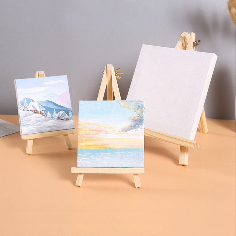 Giá trưng bày bằng gỗ Bàn Tên Thẻ Đứng Trẻ Em Tranh Thủ Công Kệ Để Bàn Mini Easel Khung Gấp Chân Máy