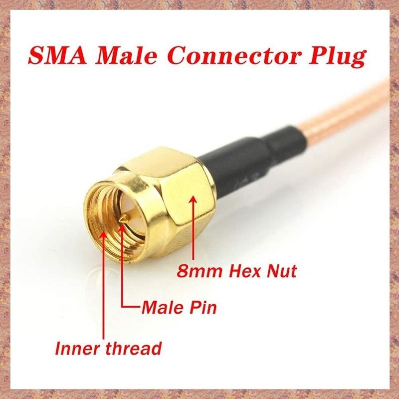 2 Chiếc RG316 Dây Nhảy SMA Nam Sang SMA Nam WiFi Ăng Ten Nối Dài RF Coax Cáp Chuyển Đổi Jumper (100cm) (R F C V)