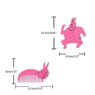 Bộ gương và lược thỏ màu hồng ngộ nghĩnh KRA Phụ kiện Acrylic dễ thương Chất liệu Acrylic