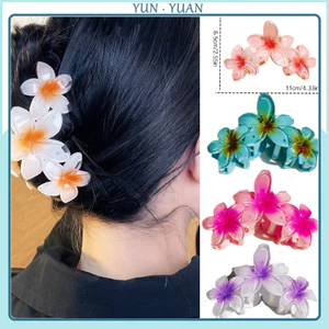 Ba Frangipani Kẹp Lớn Phụ Kiện Tóc Nữ Ba Bauhinia Hoa Chuyển Đổi Dễ Thương Chụp Ảnh Cá Mập Kẹp Tóc