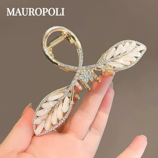 Mauropoli Kẹp Tóc Cá Mập Hoa Cao Cấp Đầu Lưng Nữ, Phong Cách Mới, Sẵn Sàng