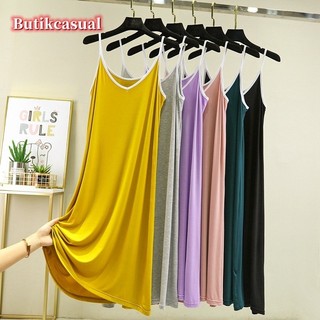 Váy cotton modal dáng rộng, không tay, mặc phòng chờ thoải mái, đồ ngủ nữ mùa hè