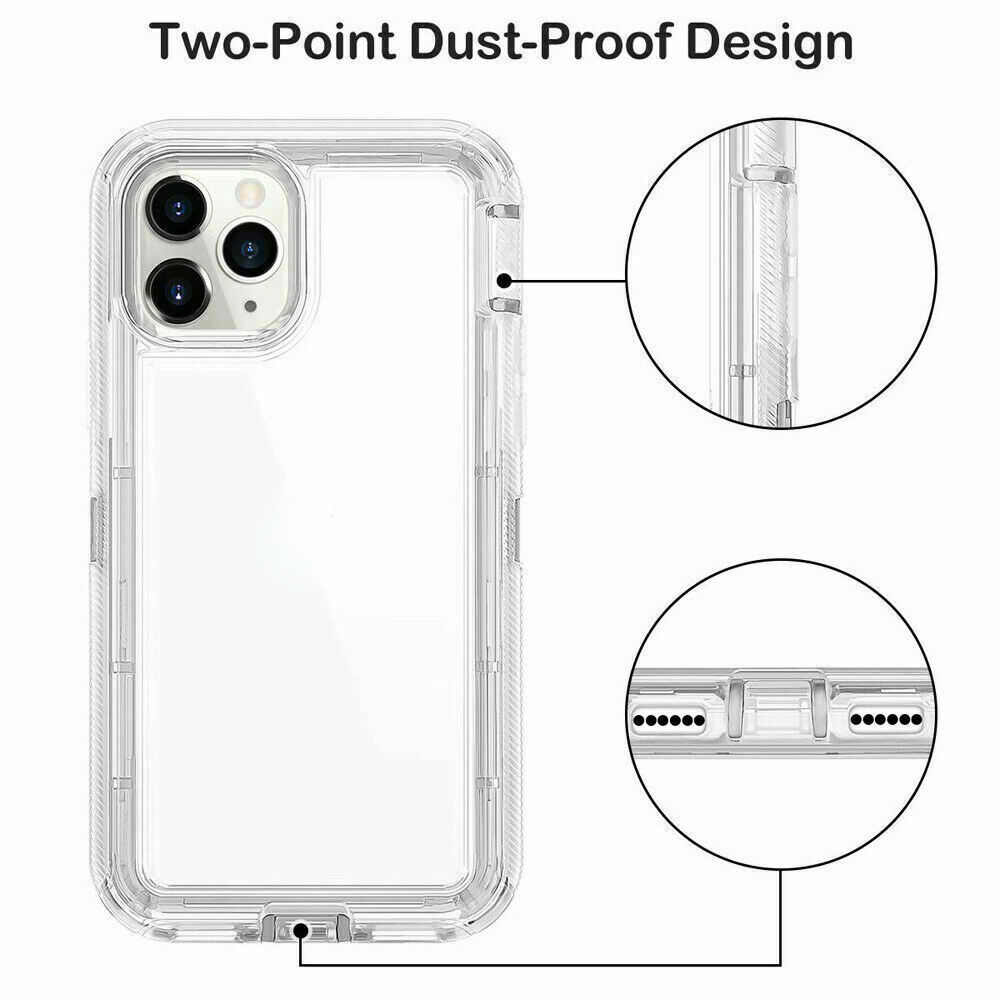 Ốp Điện Thoại Dày 3 Trong 1 Cho IPhone 15 14 Pro Max 13 12 11 Pro Max XS XR XA Max 6 7 8 Plus Trong Suốt Bảo Vệ Giáp Chống Sốc Vỏ Điện Thoại Trơn Bóng
