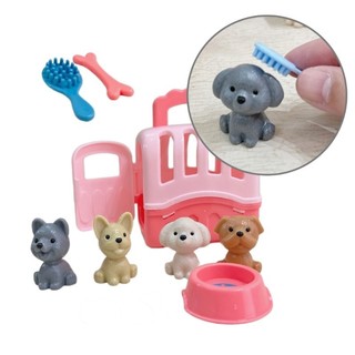De Giả Vờ Chơi Mini Lồng Chó Đồ Chơi Mô Phỏng Thú Cưng Nuôi Dạy Học Tập Giáo Dục Cô Gái