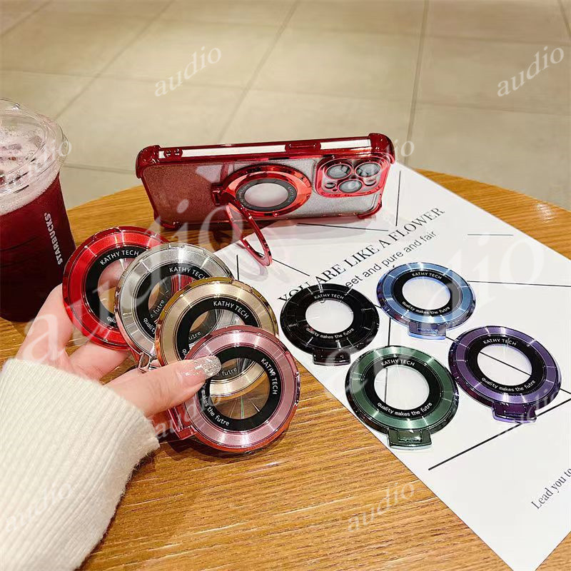 Họa Tiết CD Lấp Lánh Từ Đứng Có Thể Gập Lại Để Bàn Giá Đỡ Cho Điện Thoại Thông Minh Siêu Mỏng Từ Tính Giá Đỡ Vòng Ngón Tay Từ Tính Dính Giá Đỡ