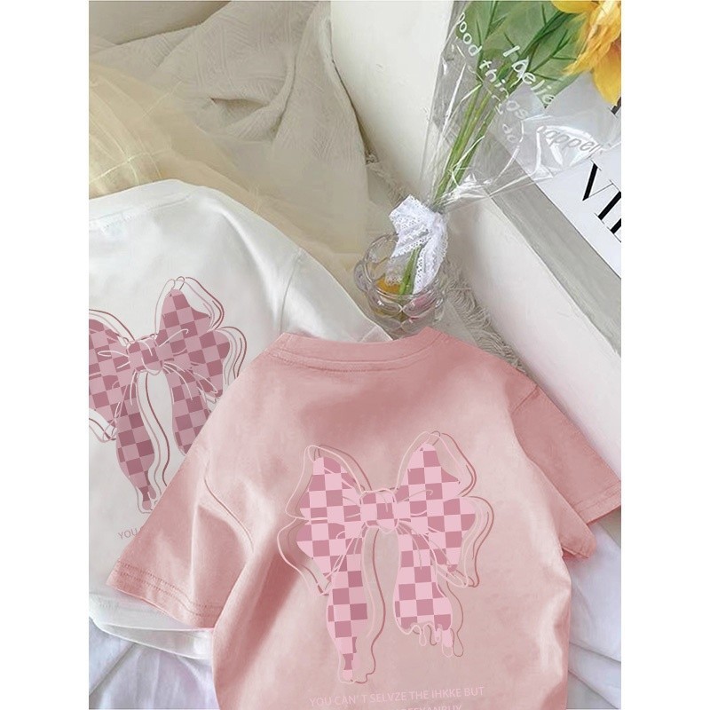 Áo thun thời trang Emily Butterfly 2024 Áo thun bé gái mới 2-12 tuổi