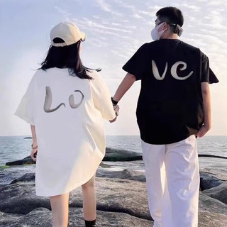 Áo thun ngắn tay nam nữ cotton cho cặp đôi in chữ Love thời trang mới