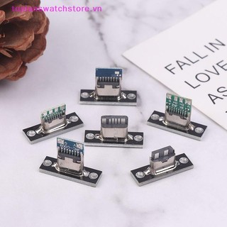 Toplanswatchstore 5 Ổ cắm USB 3.1 Type C có tấm cố định vít Jack cắm USB Type-C 3.1 Type-C 2Pin 4Pin Cổng kết nối nữ Jack cắm cổng sạc VN