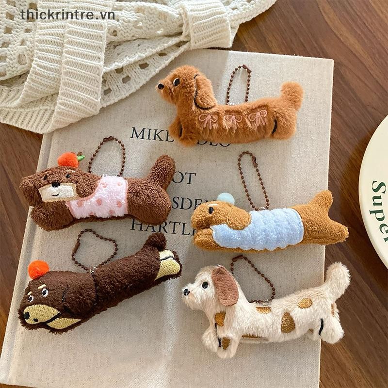 THI Chó Dachshund Sang Trọng Móc Khóa Hoạt Hình Con Chó Con Nhồi Bông Móc Khóa Dễ Thương Móc Khóa Mặt Dây Chuyền Túi Trang Trí Cặp Đôi Quà Tặng VN