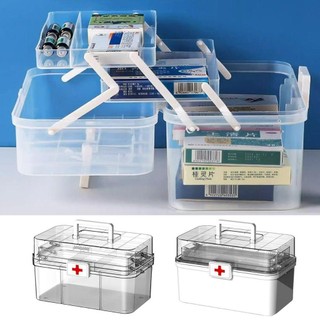 Tủ thuốc MEGOCE, Hộp đựng thuốc 3 lớp chống bụi dung tích lớn, Hộp đựng phân loại bằng nhựa di động có tay cầm Hộp đựng thuốc tại nhà