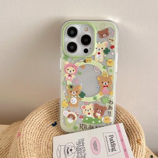 Ốp Lưng Cứng Tương Thích Với iPhone 13 17 17Pro 17ProMax 14 14Pro 14ProMax 15 15Pro 15ProMax 16 16Pro 16ProMax Ốp Nam Châm Họa Tiết Gấu Dễ Dàng