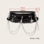 DELMER Dark Chain Punk Belt, Dây thắt lưng da đa năng, Tua Rua thời trang ren chắp vá với thắt lưng váy ngôi sao nữ