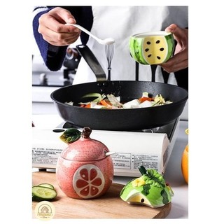 Lọ Đựng Gia Vị Hình Trái Cây DưaHấu Chanh Gốm Sứ Decor ️👑️ Siêu Thị Hoa
