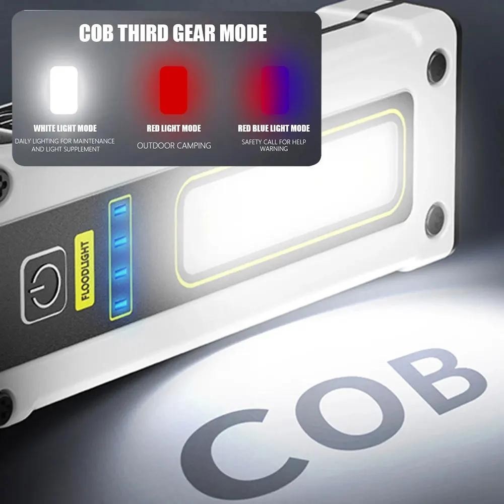 Ecily Đa Năng Mini COB Đèn Pin Di Động Type-C Sạc Nam Châm Mạnh Đèn Làm Việc Đèn Pin Led Công Suất Cao Với Power Bank