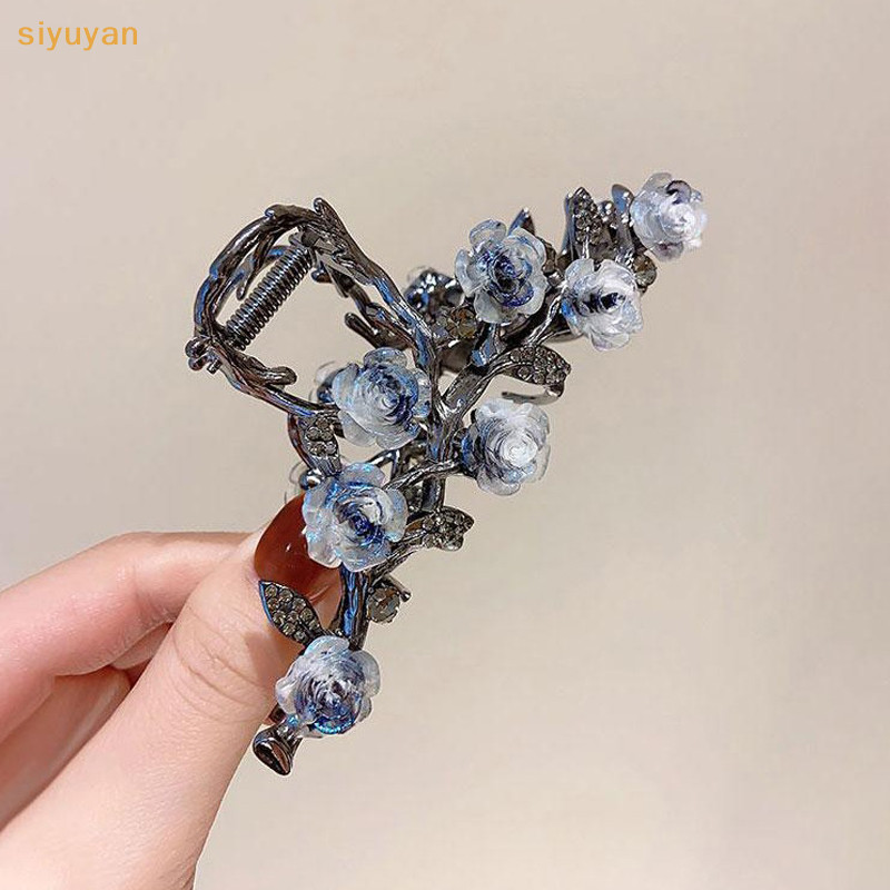 Siyuyan Thời Trang Cô Gái Ngọt Ngào Thẻ Tóc Phụ Kiện Tóc Nữ Mới Hoa Camellia Lấy Kẹp Retro Đuôi Ngựa Bím Tóc Cua Kim Loại Lấy Kẹp VN