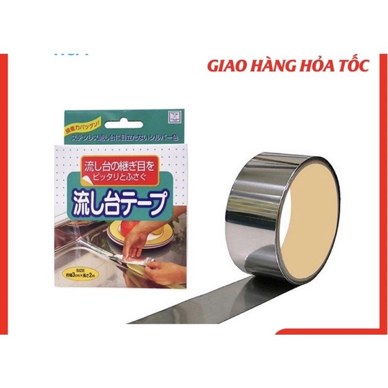 [băng keo bạc]Băng dính nhôm cao cấp 5cm x 26m chống nước bảo ôn dán kẽ hở bồn rủa bát nhà bếp