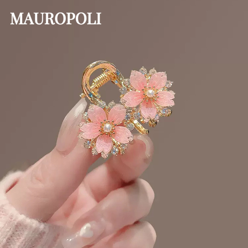 Mauropoli Kẹp tóc hoa anh đào phong cách Nhật Bản, kích thước nhỏ, phụ kiện tóc nữ cao cấp