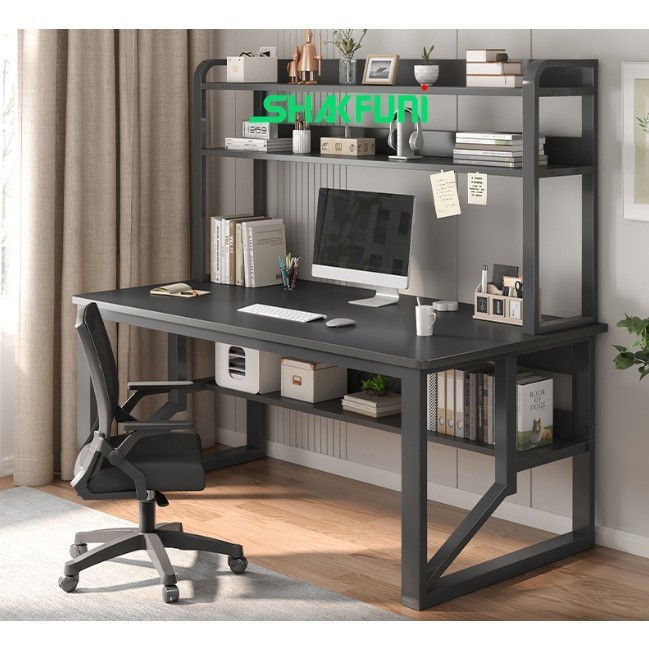 Bàn Học U Hình Có Giá Sách SHAKAFUNI Kích Thước 120x60cm